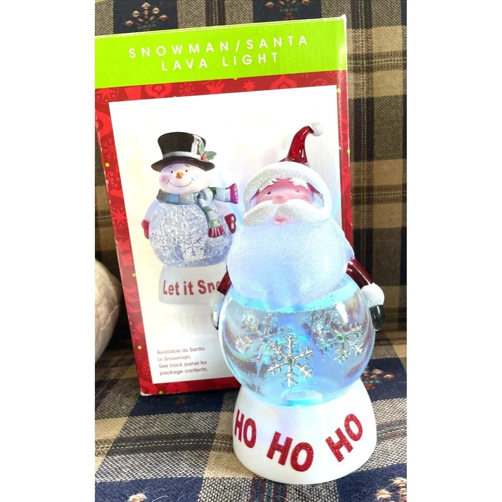 Lighted Santa Snow Globe Color Changing Lights Swirling Sparkles Christmas Decor